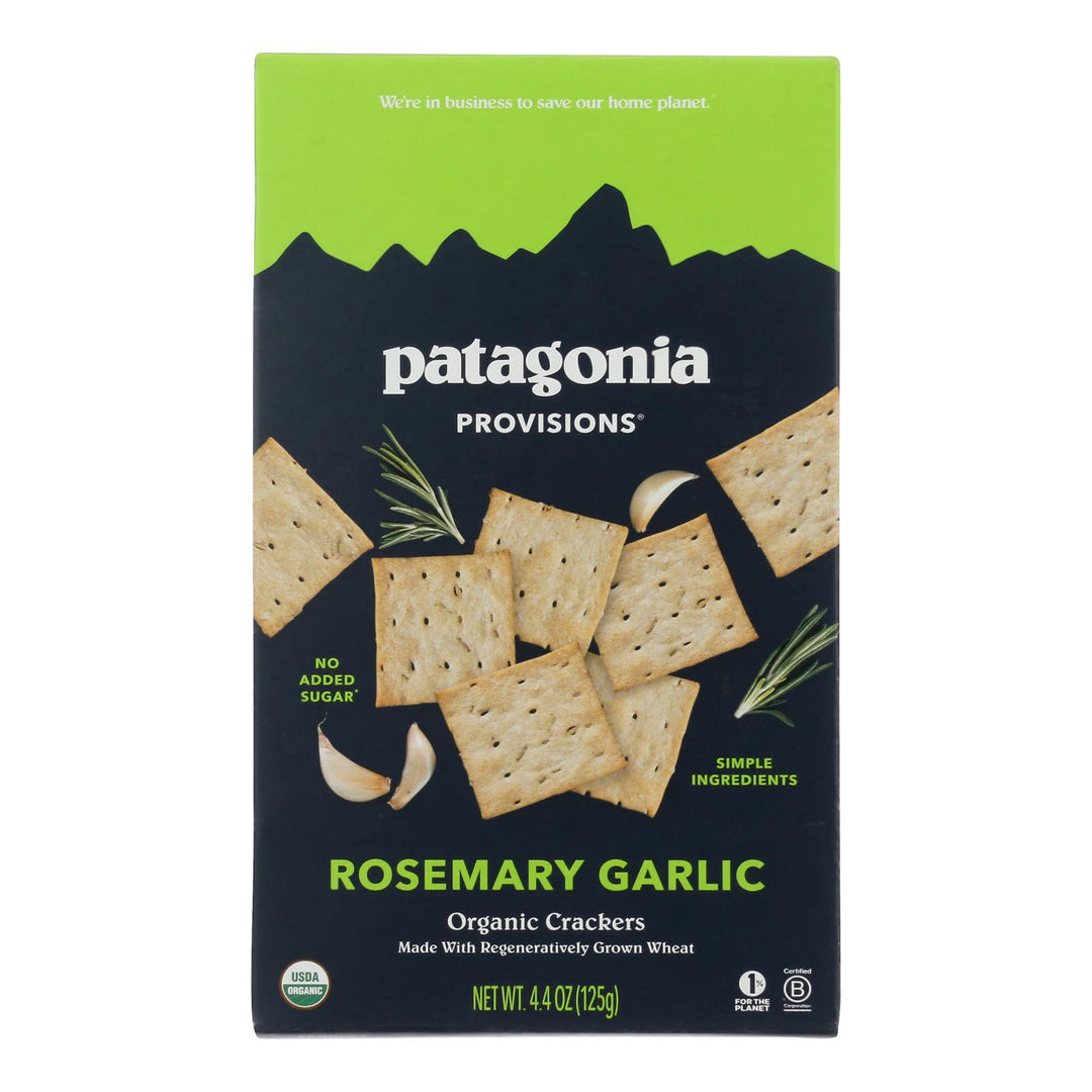 Patagonia Provisions - Cracker Organic Rosemary Garlic - Case Of 6 - 4.4 Ounces - Maras Green